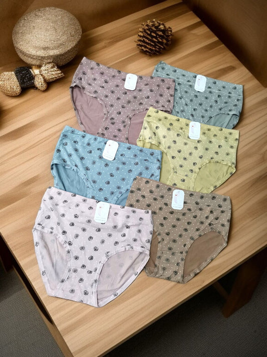 سروال داخلي نسائي بخصر عريض 6 قطع