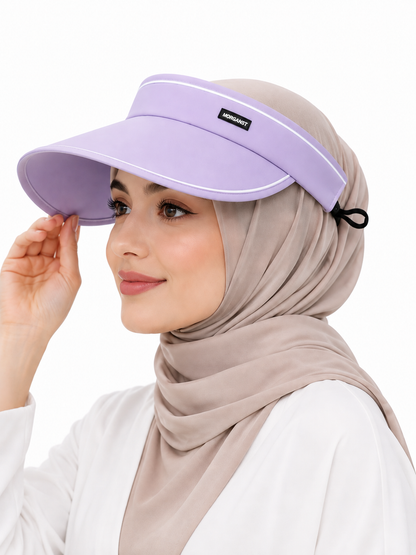 قبعة شمس من القش مفتوحة من الأعلى