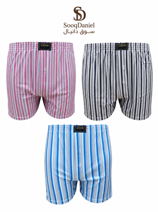 شورت رجالي مقلم 6 قطع