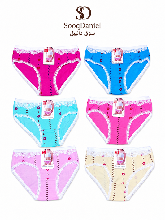 سلب بناتي دانتيل 6 قطع