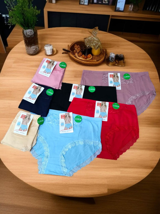 سروال داخلي نسائي بخصر عريض 6 قطع