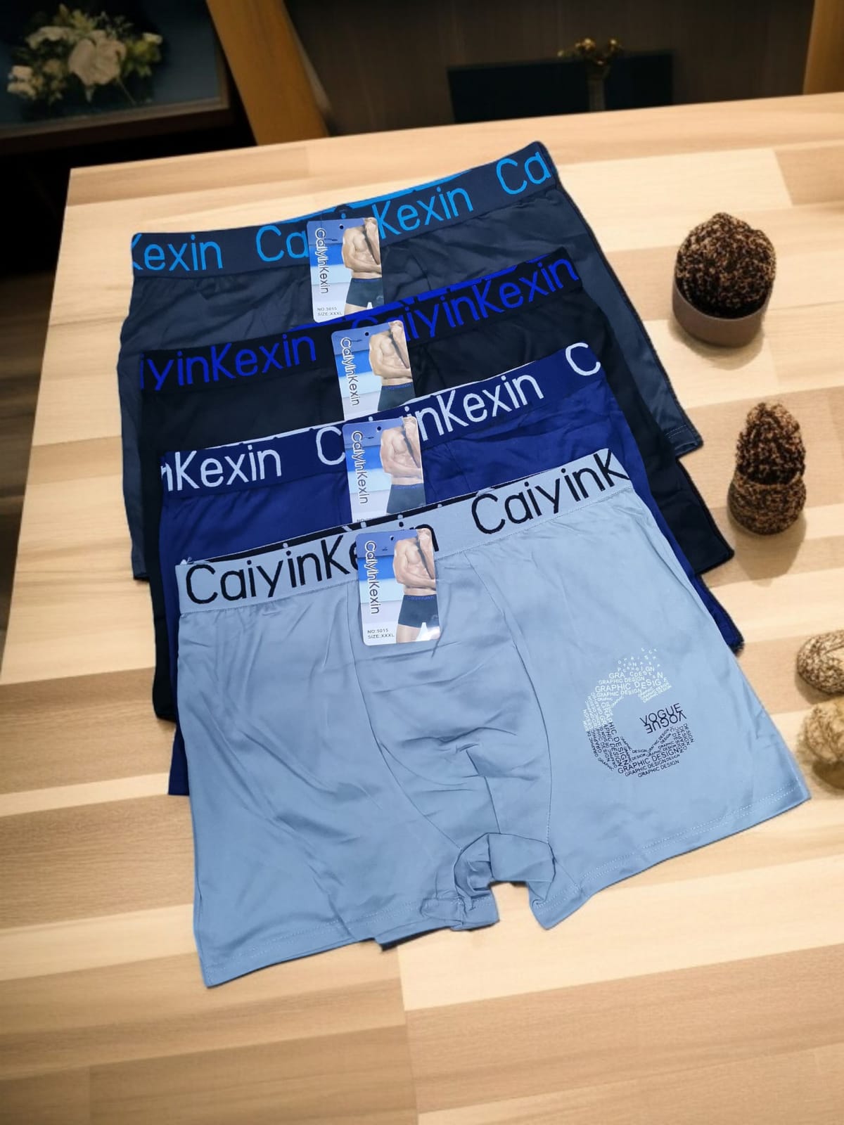 بوكسر رجالي قصير مرسم  6 قطع